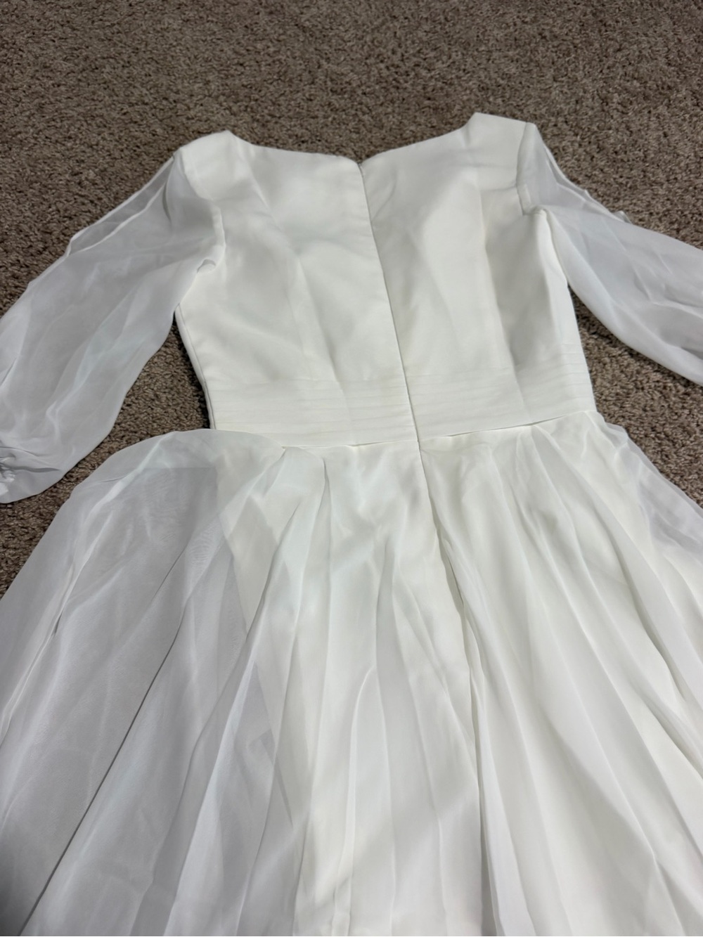 JJs House White Long Sleeve Chiffon Dress - Picture 4 of 6